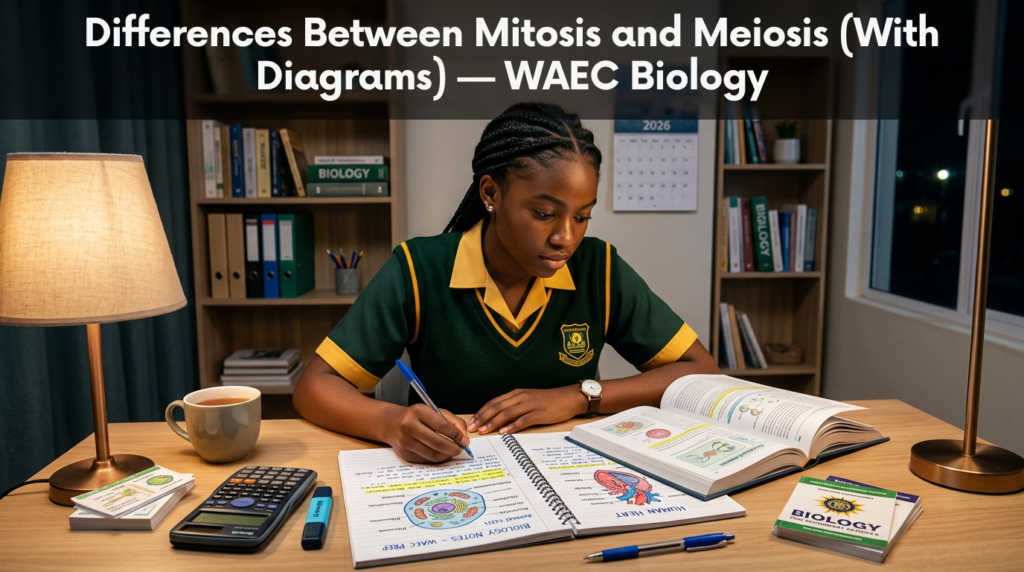 Differences Between Mitosis and Meiosis (With Diagrams) — WAEC Biology